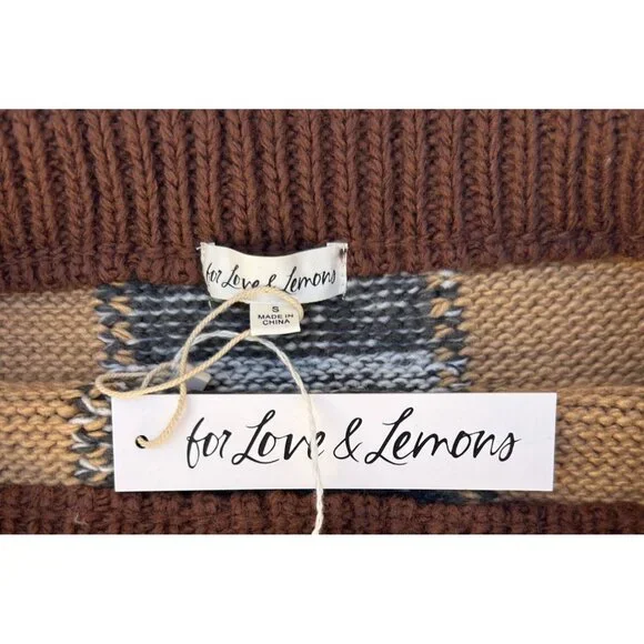 For Love And Lemons Finley Sweater Shorts Brown Size S - Picture 8 of 8